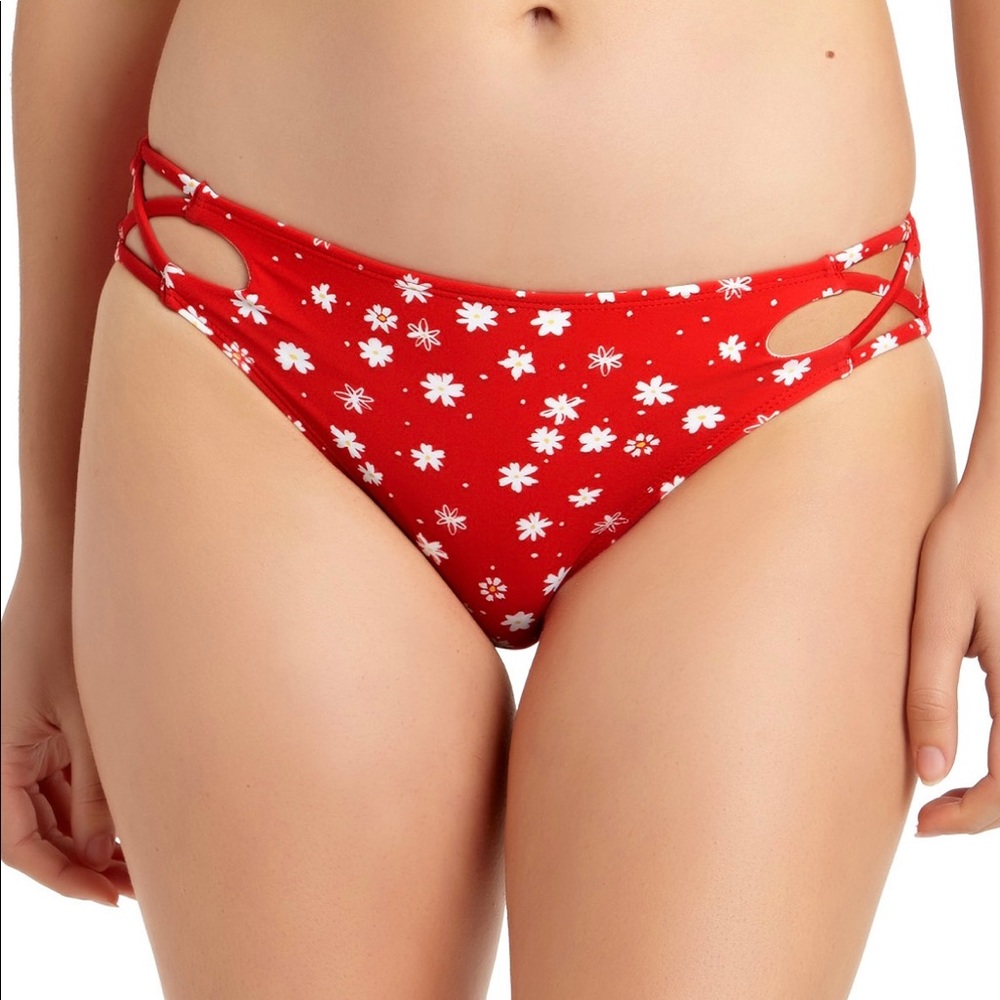 California Waves Strappy Hipster Bikini Bottom